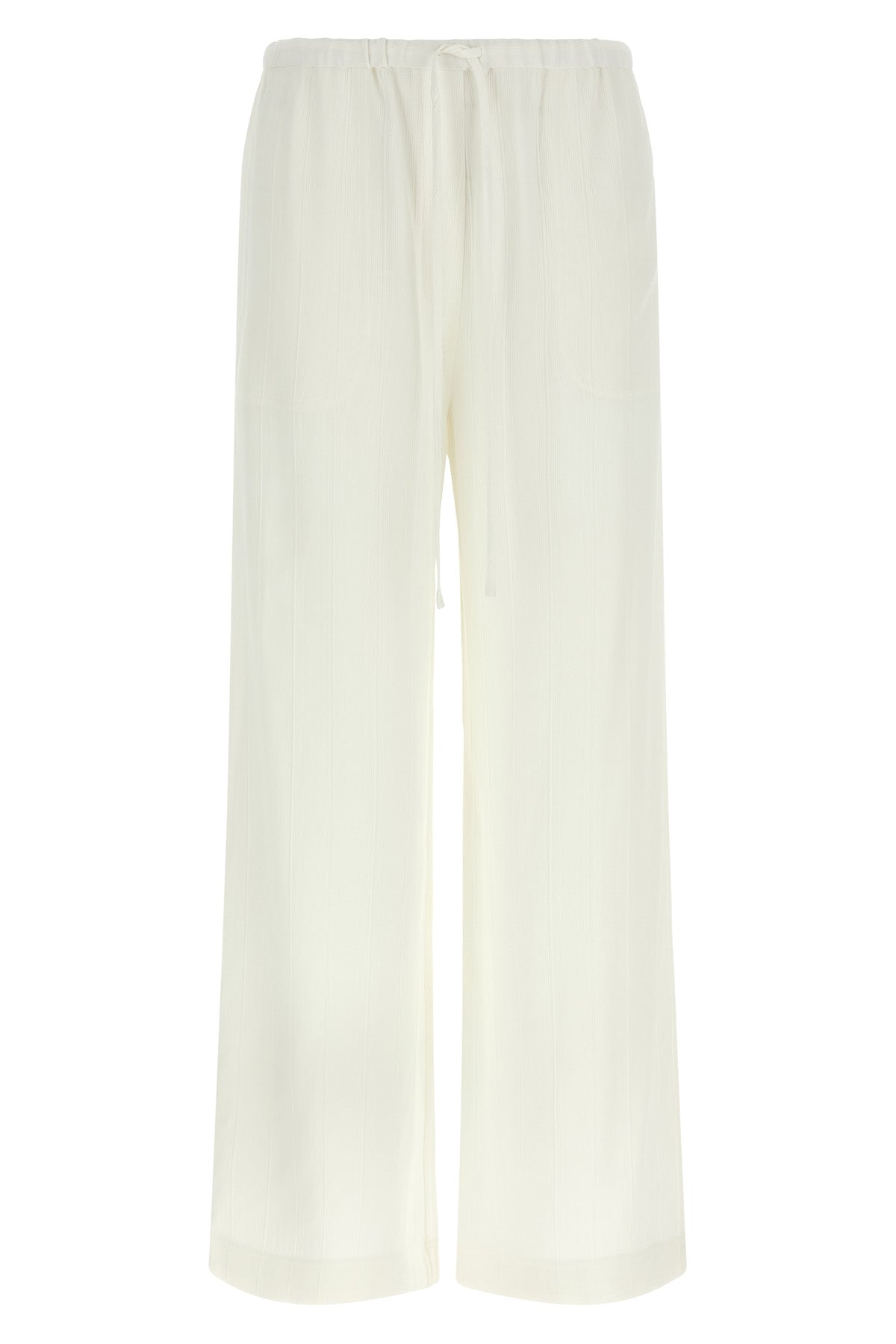 TOTEME 34 viscose and linen blend pants characterized by raised stripes