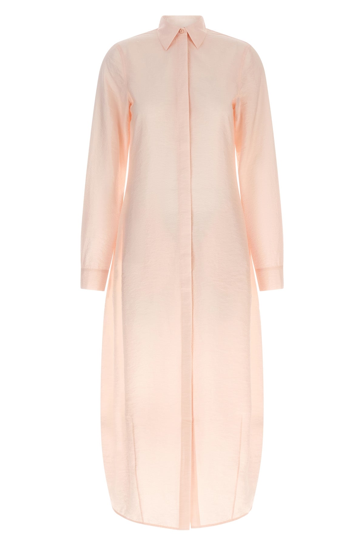 TOTEME 34 long parachute dress in light and delicately ruffled silk blend