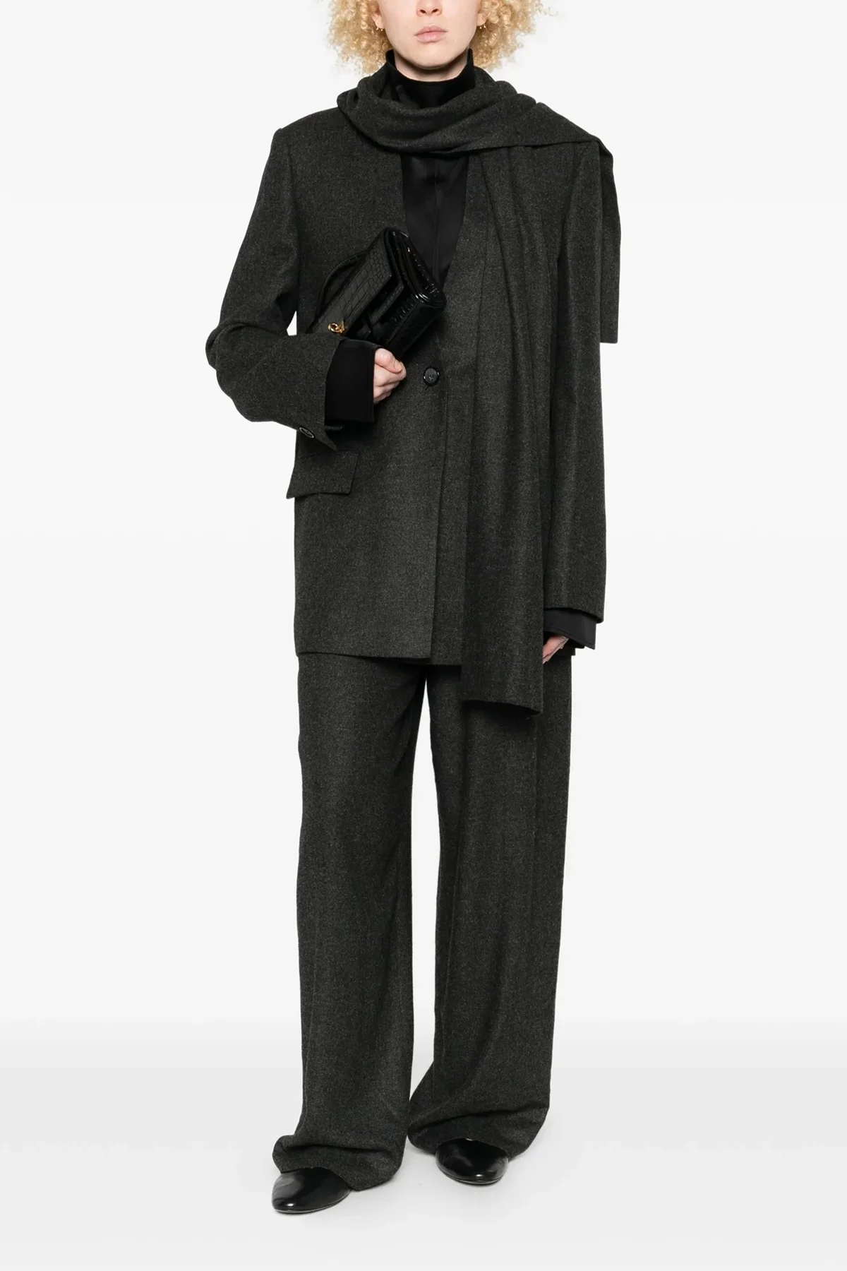 blazer in lightweight mélange flannel