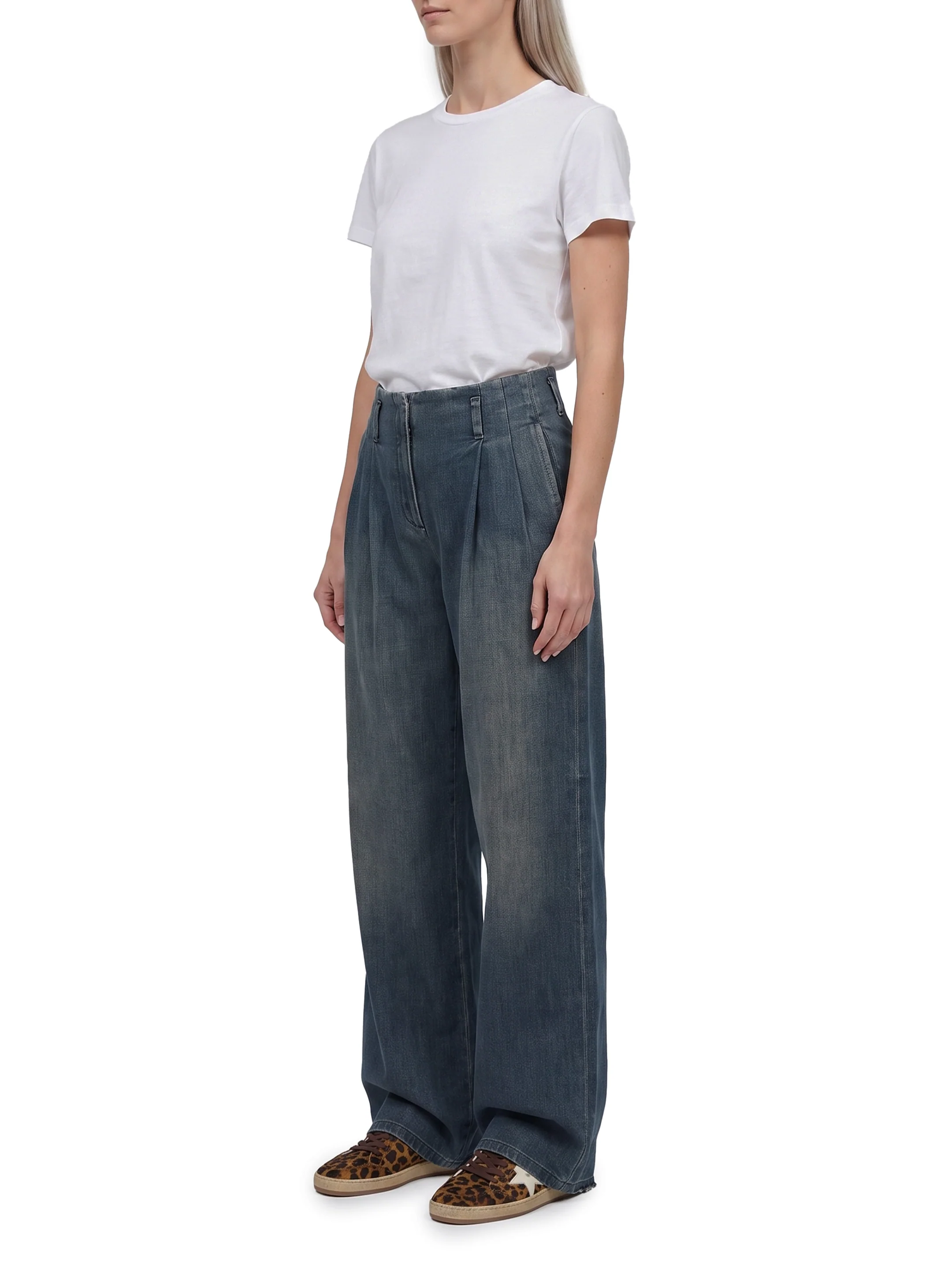 GOLDEN GOOSE 38 medium wash cotton pants