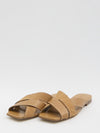 smooth and suede leather slides