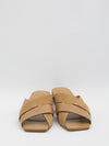 smooth and suede leather slides