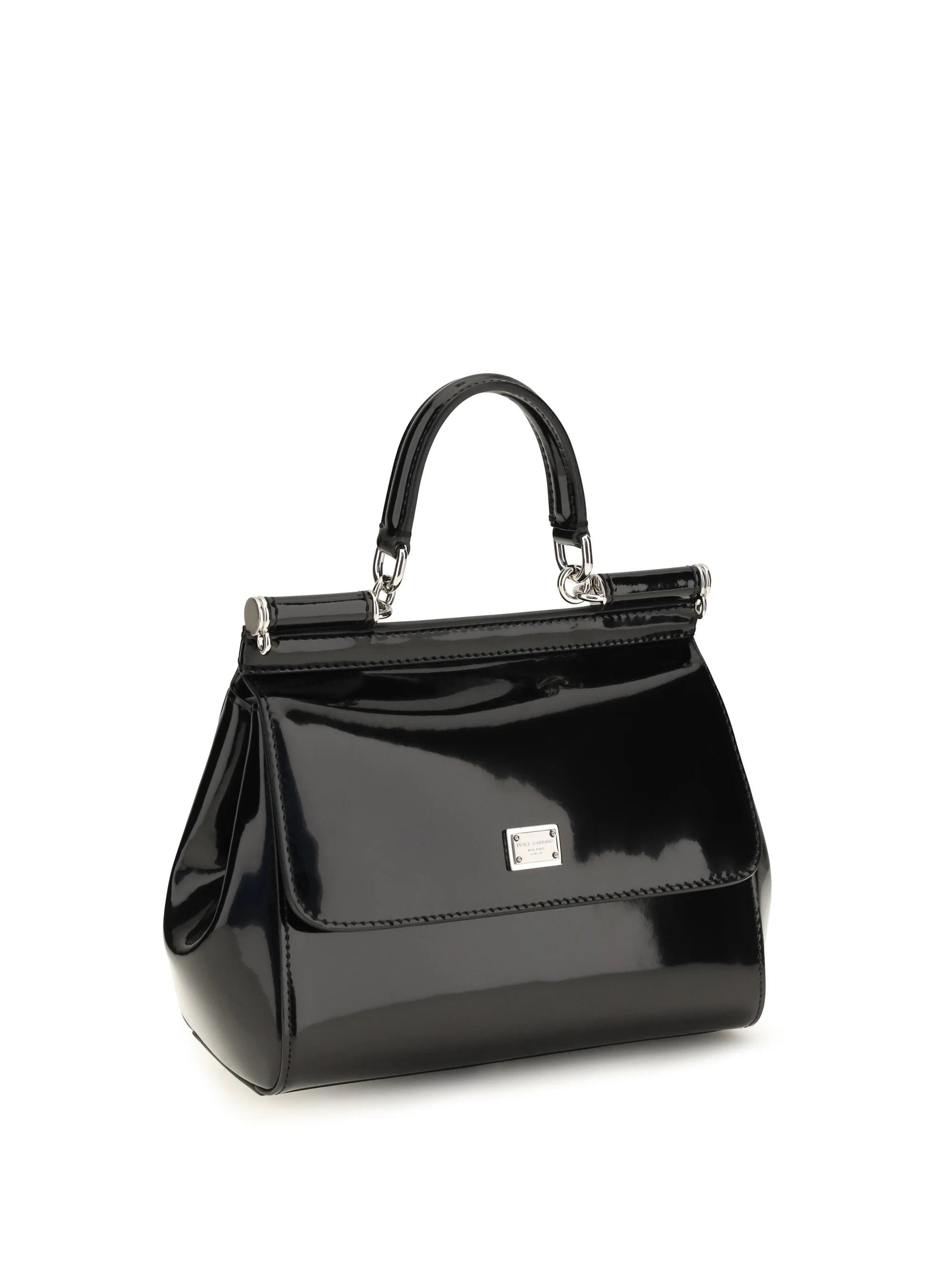 small sicily glossy calfskin handbag