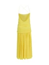 pleated midi dress