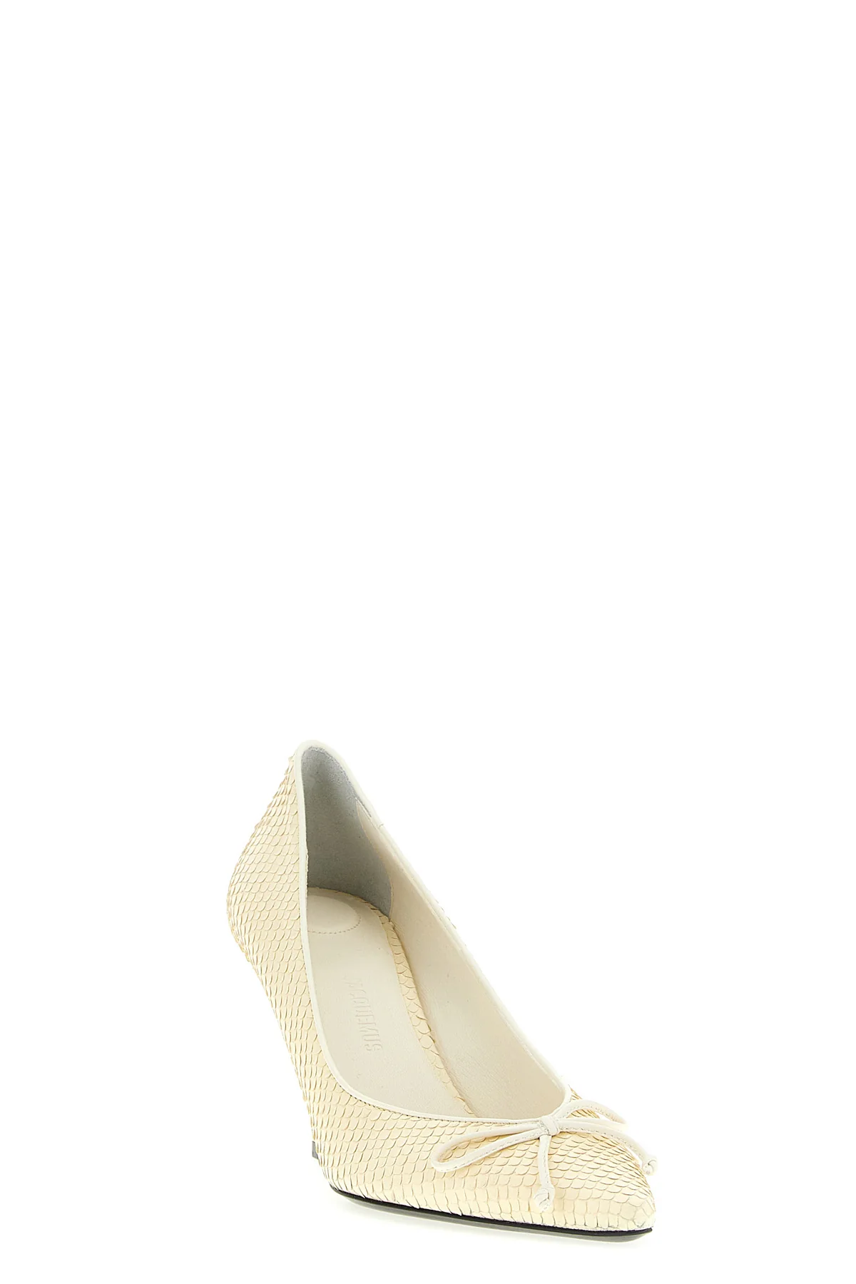 JACQUEMUS 37 les escarpins tourni pointed toe-effect embossed leather pumps
