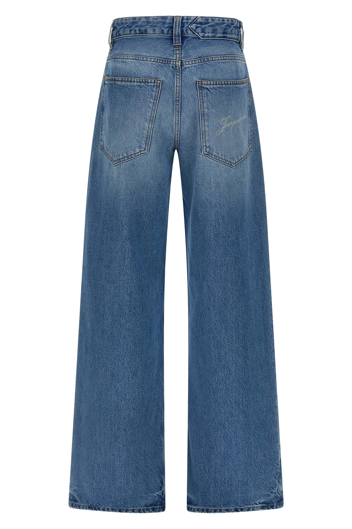 le de-nîmes large medium washed cotton denim jeans