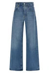 le de-nîmes large medium washed cotton denim jeans