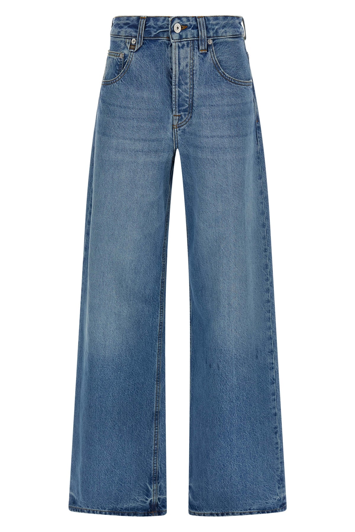 le de-nîmes large medium washed cotton denim jeans