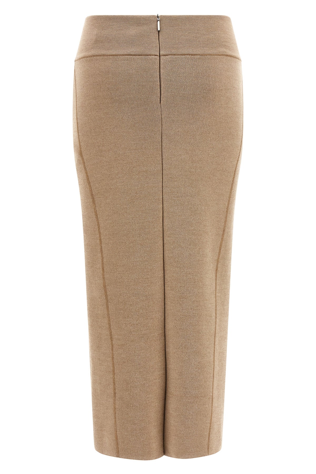 la jupe maille doppio midi skirt in a heavy merino mélange wool blend knit