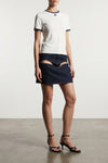 denim mini skirt