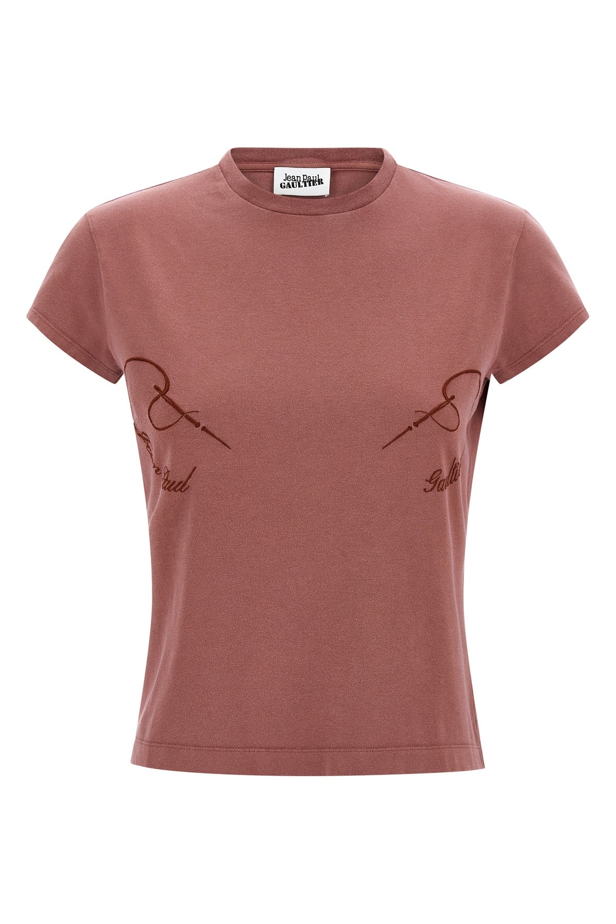 JEAN PAUL GAULTIER XS the needles embroidered faded effect cotton t-shirt