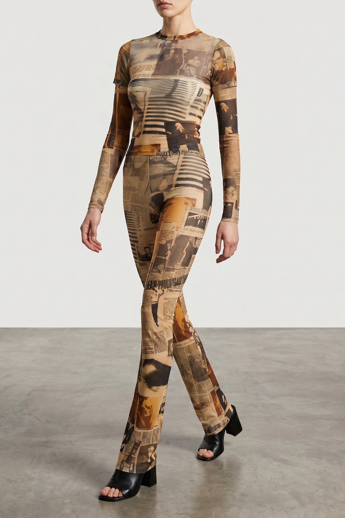 JEAN PAUL GAULTIER XS the journal double baby semi-transparent stretch tulle t-shirt