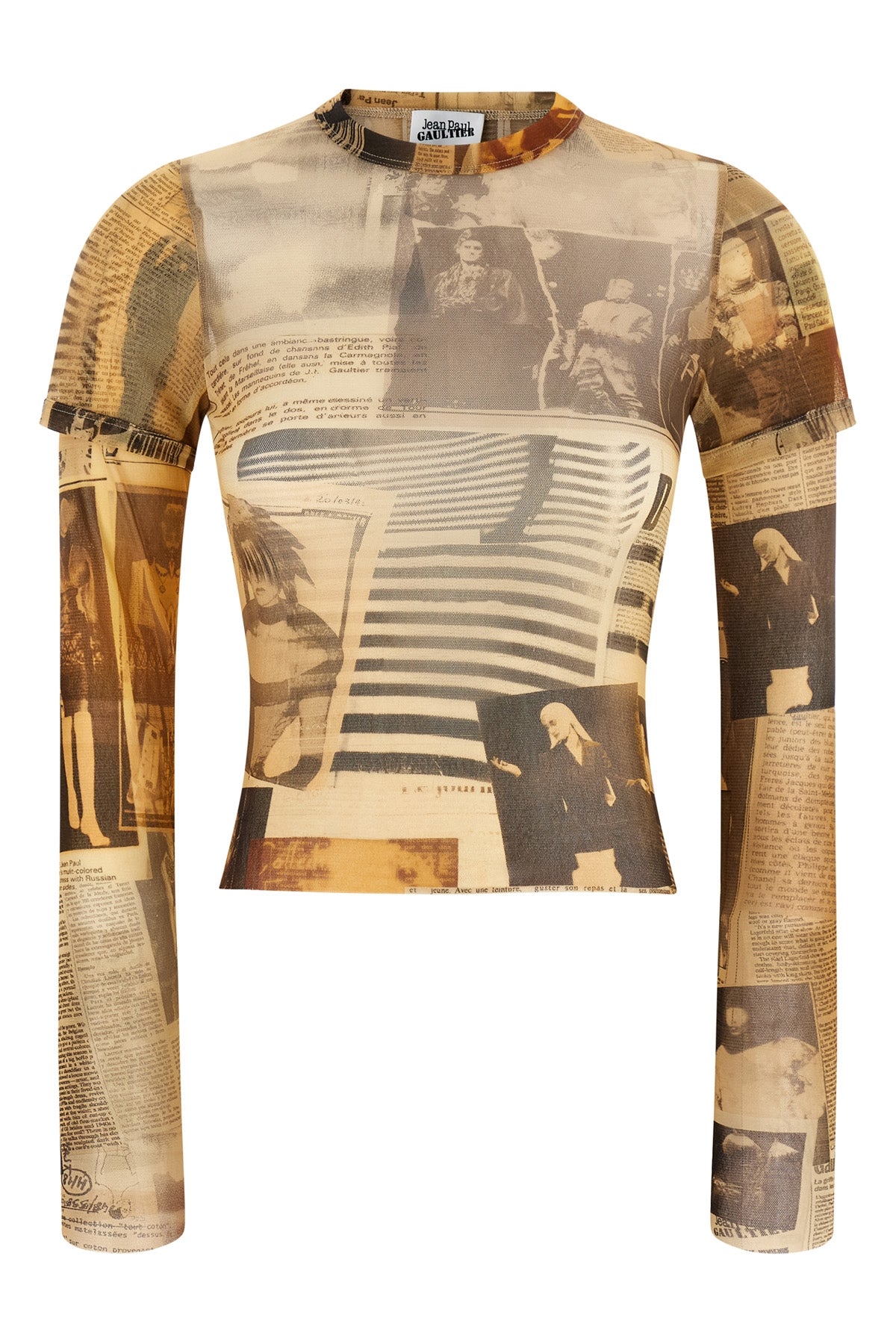 JEAN PAUL GAULTIER XS the journal double baby semi-transparent stretch tulle t-shirt