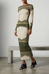 re-edition - the green cartouche top in semi-transparent stretch tulle