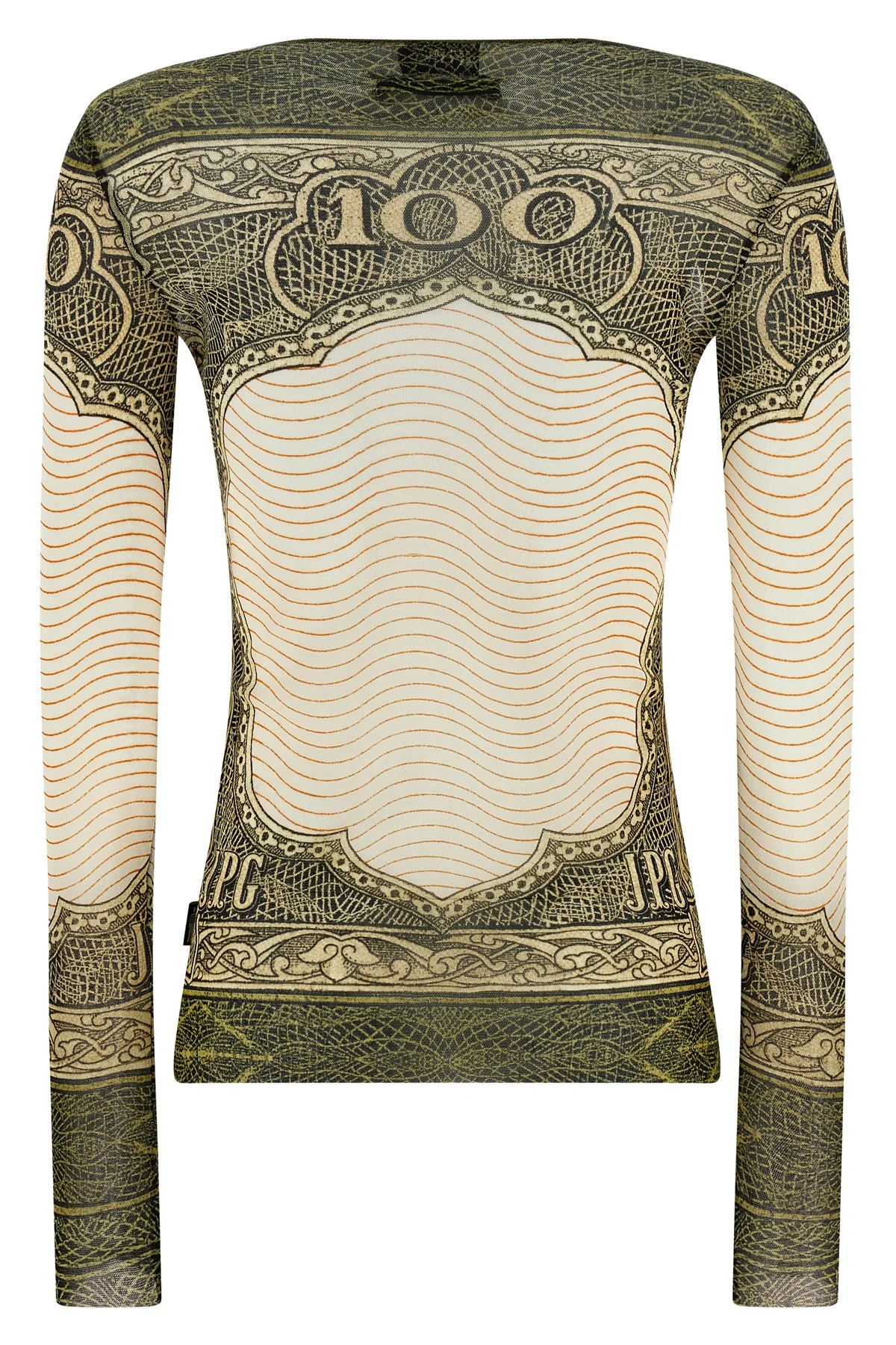 re-edition - the green cartouche top in semi-transparent stretch tulle