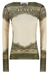 re-edition - the green cartouche top in semi-transparent stretch tulle