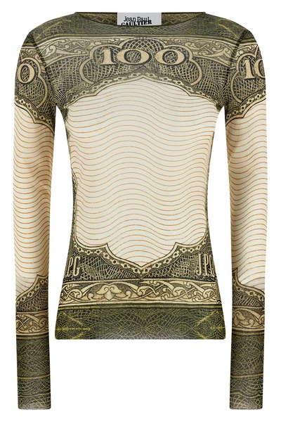 re-edition - the green cartouche top in semi-transparent stretch tulle