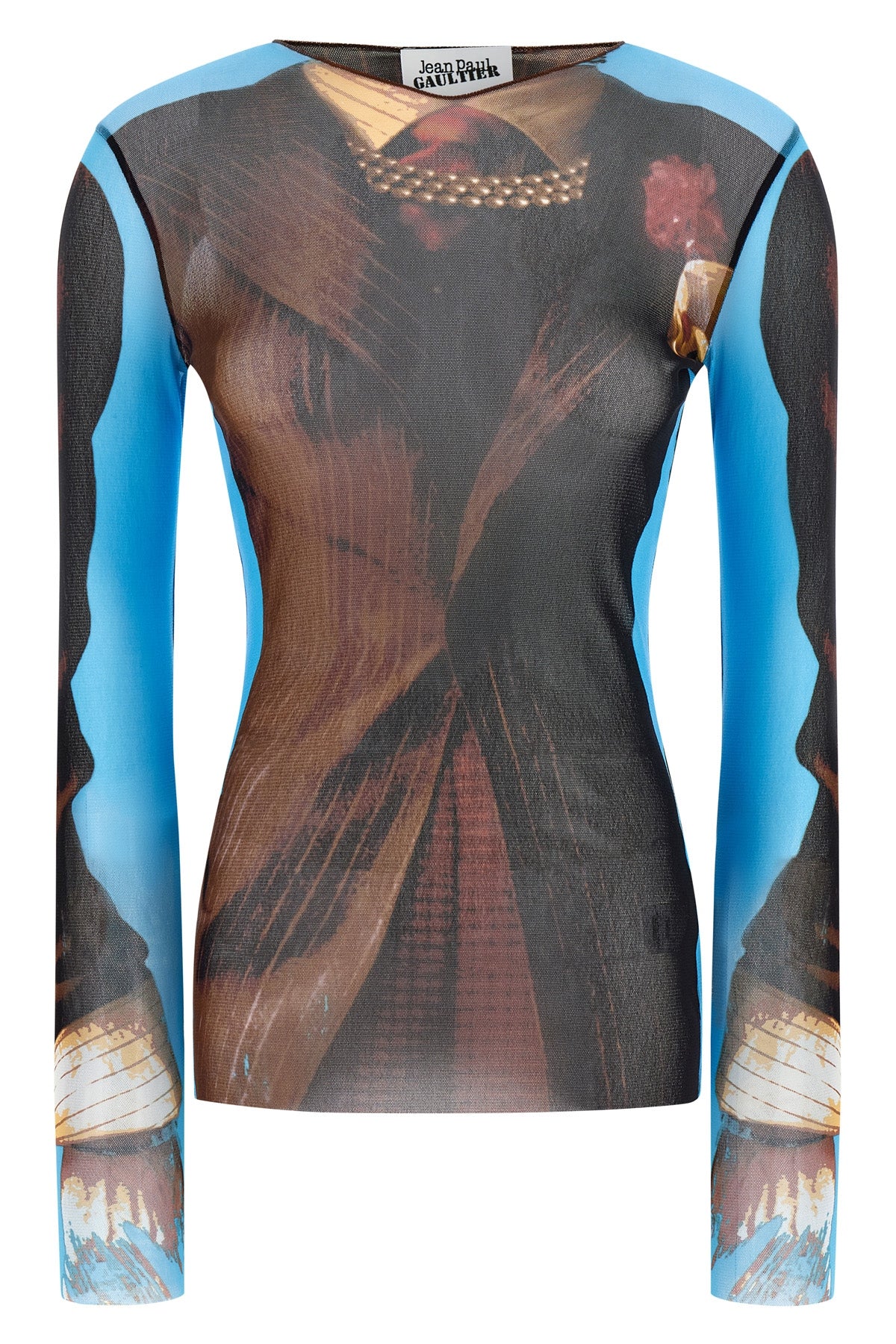 JEAN PAUL GAULTIER S re-edition - the tennis suit semi-transparent stretch tulle top