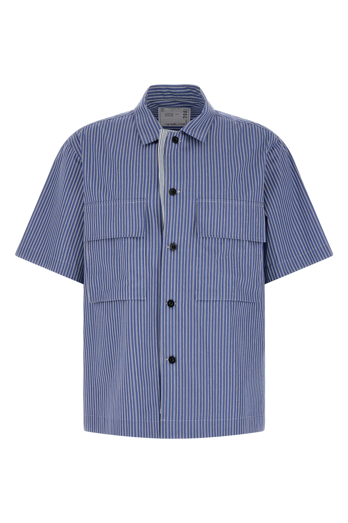 SACAI 4 striped cotton poplin shirt