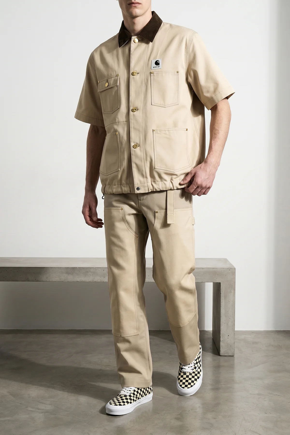 SACAI 3 sacai x carhartt wip duck wool blend fabric pants