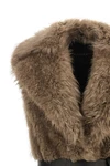 the blancha tipping goat cashmere vest is made of long-haired shearling in a n