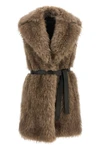 the blancha tipping goat cashmere vest is made of long-haired shearling in a n