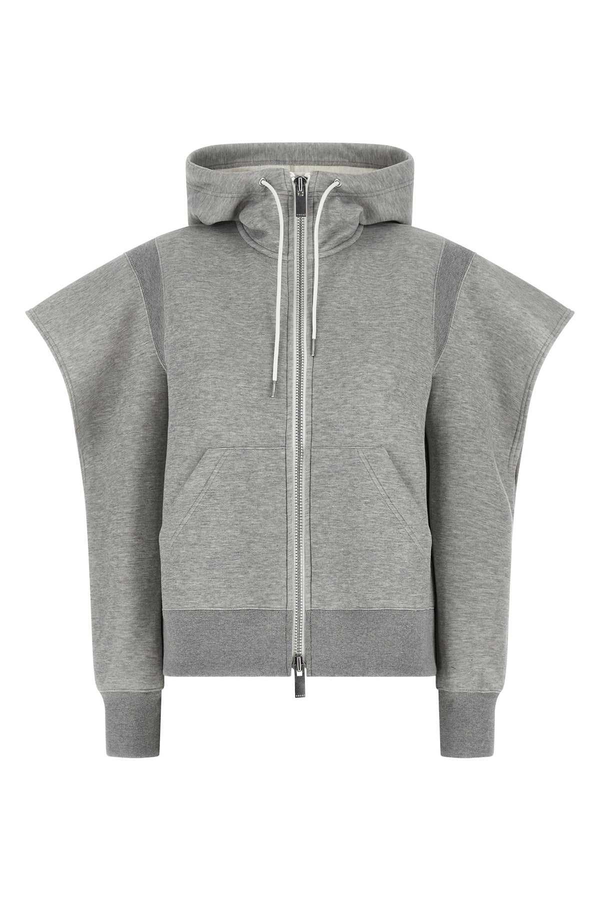 SACAI 2 sponge hoodie in mélange cotton blend
