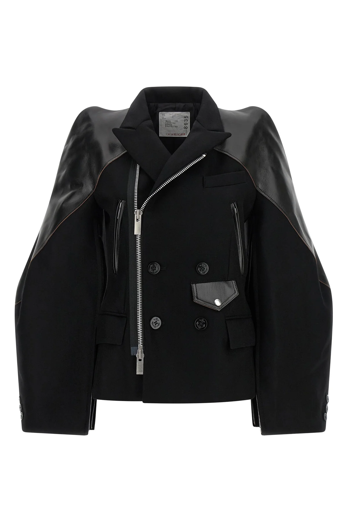 the sacai jacket redefines outerwear through a complex hybrid construction