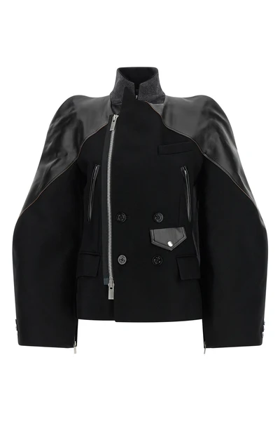 the sacai jacket redefines outerwear through a complex hybrid construction