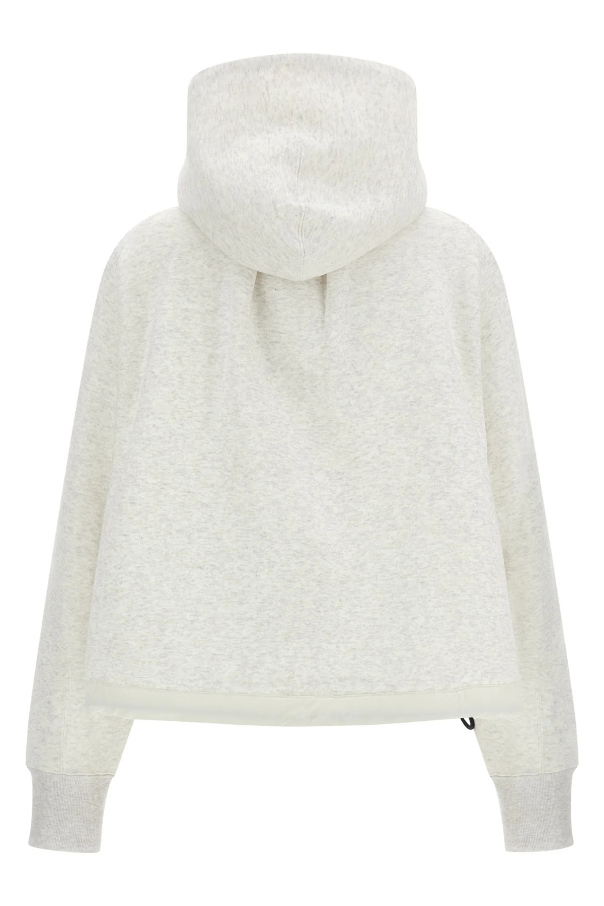 SACAI 1 the sacai hoodie in grey mélange cotton jersey redefines classic volumes