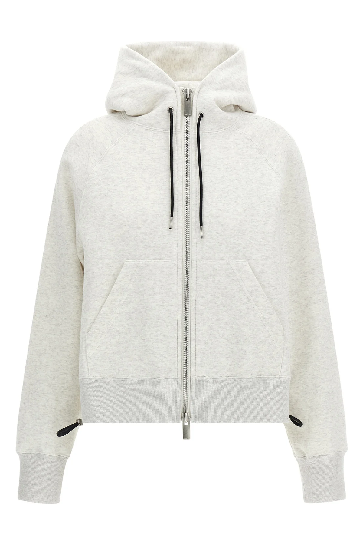 SACAI 1 the sacai hoodie in grey mélange cotton jersey redefines classic volumes