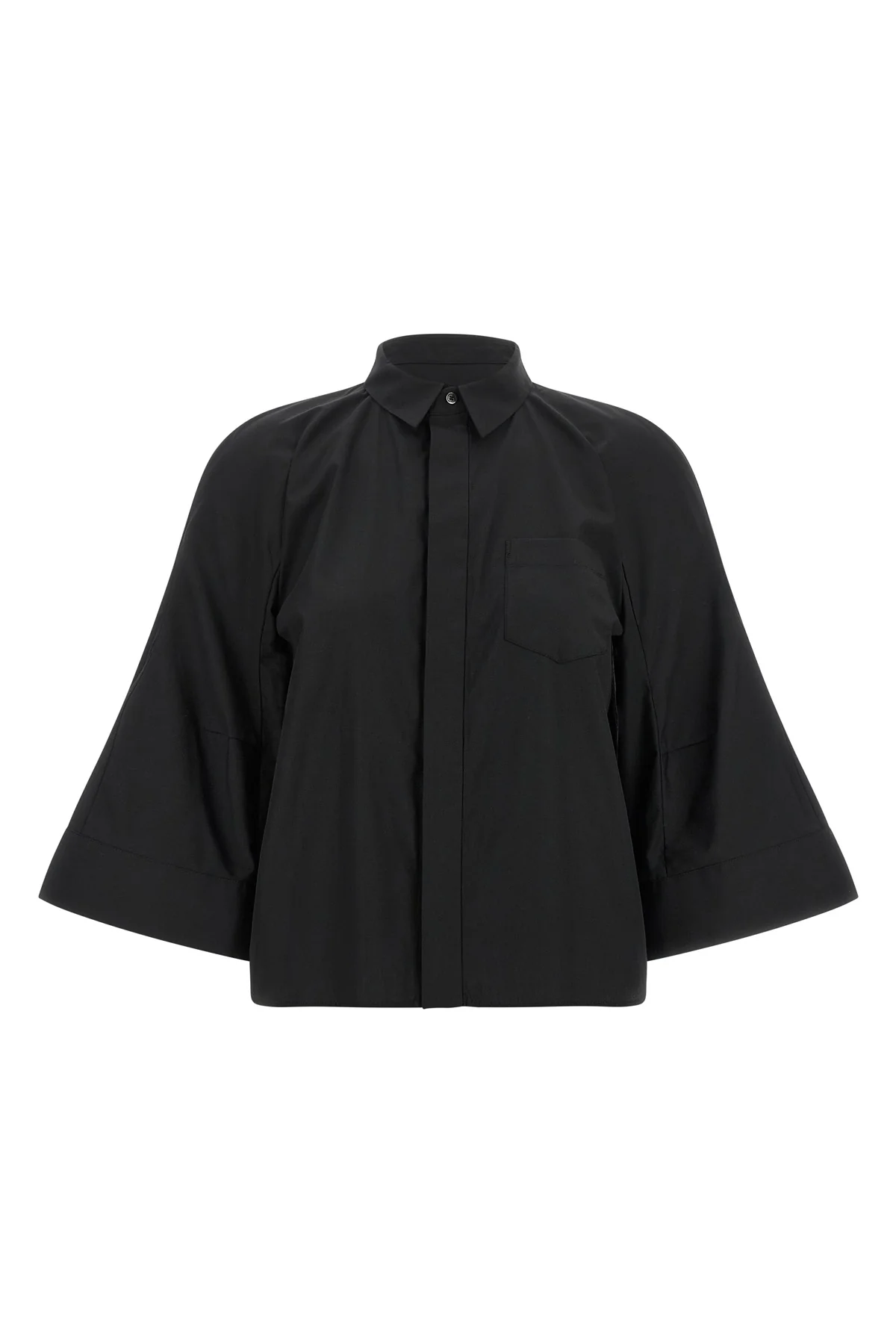 the sacai poplin shirt reinterprets the codes of classic tailoring through unexp