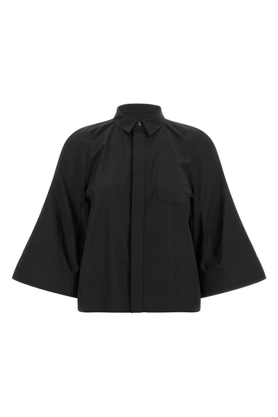 the sacai poplin shirt reinterprets the codes of classic tailoring through unexp