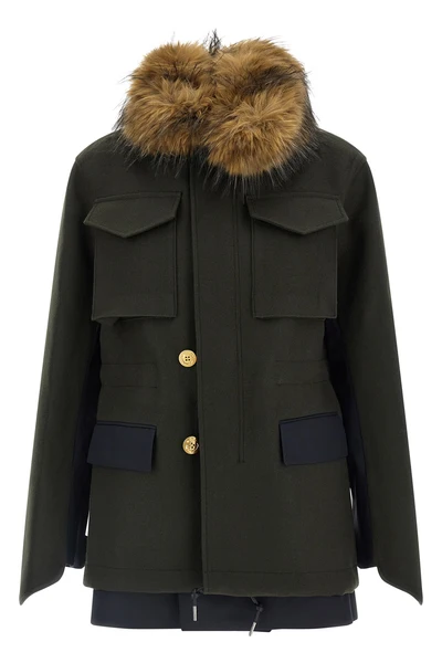 the sacai jacket redefines the codes of outerwear through a complex hybrid const