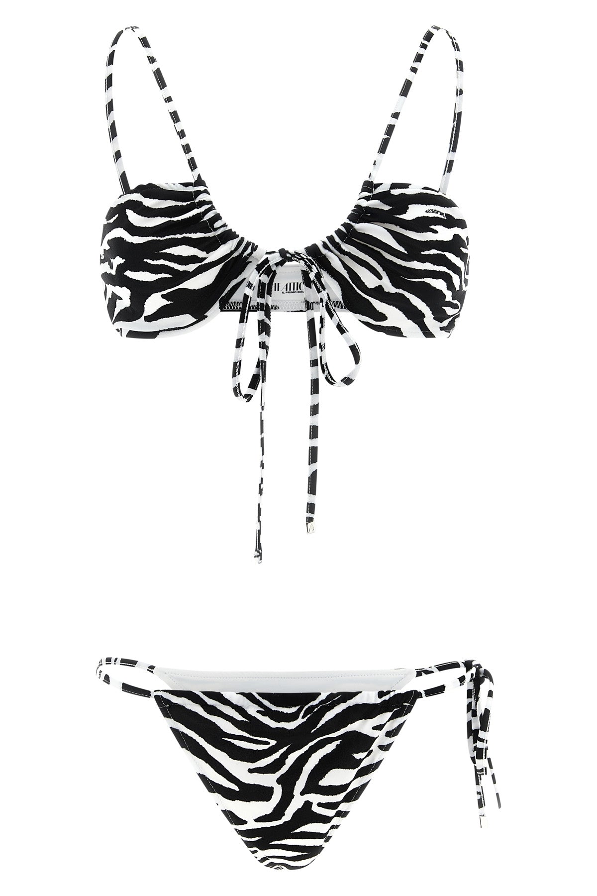 THE ATTICO S il primo bagno all-over animalier print lycra bikini