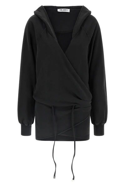 faded american fleece hooded mini dress