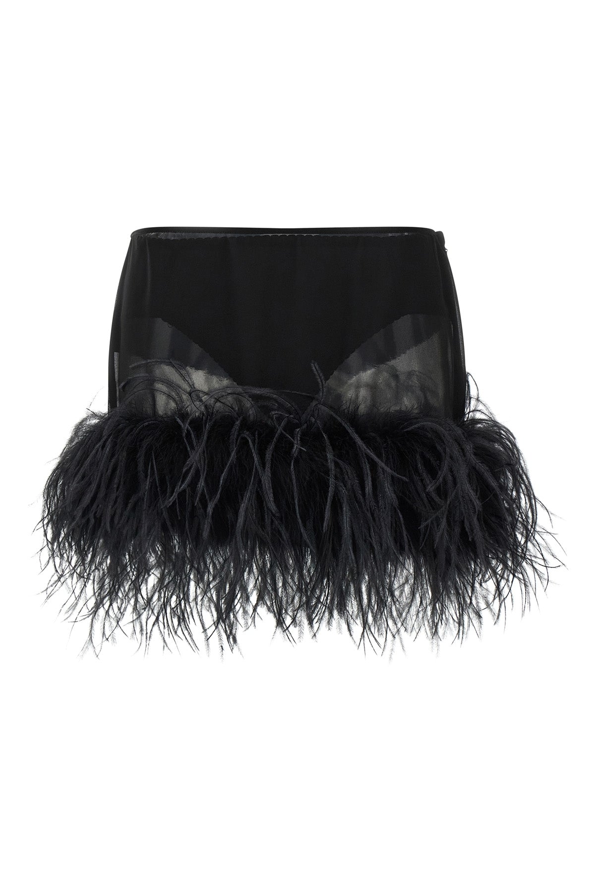 THE ATTICO 40 mini skirt in semi-transparent georgette