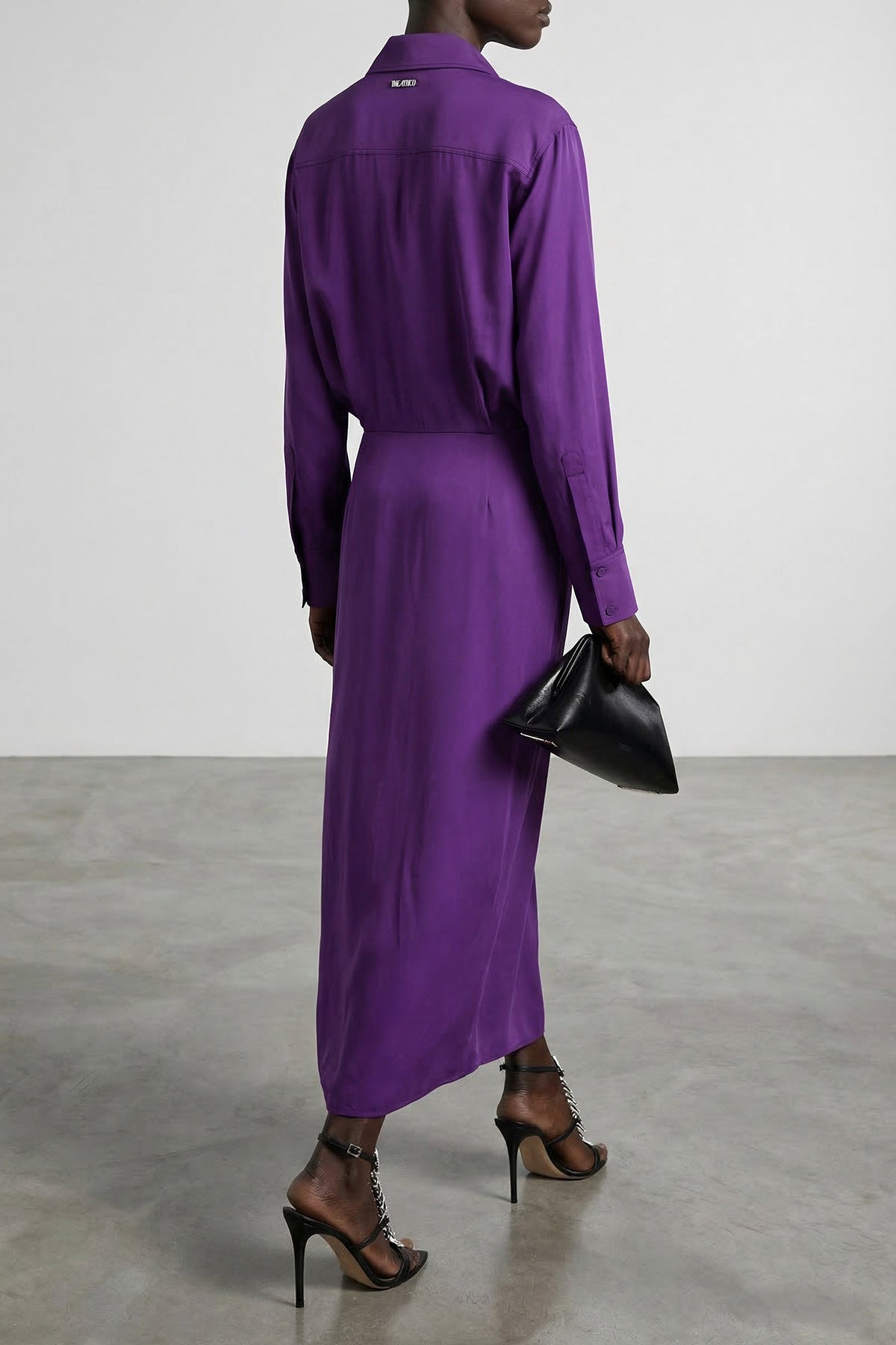 THE ATTICO 38 midi dress in rayon blend and shiny viscose