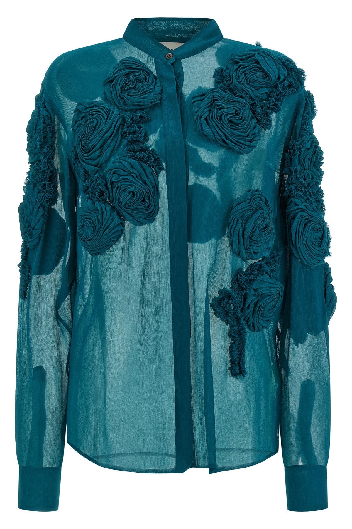 DRIES VAN NOTEN 40 chowsa semi-transparent viscose shirt