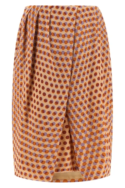 saronga bis polka dot patterned silk skirt