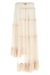 sunia bis long skirt in semi-transparent washed muslin silk