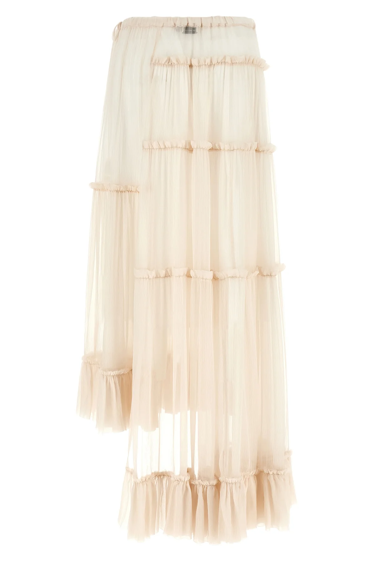 sunia bis long skirt in semi-transparent washed muslin silk