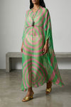 ducy midi dress in semi-transparent silk