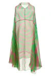 ducy midi dress in semi-transparent silk