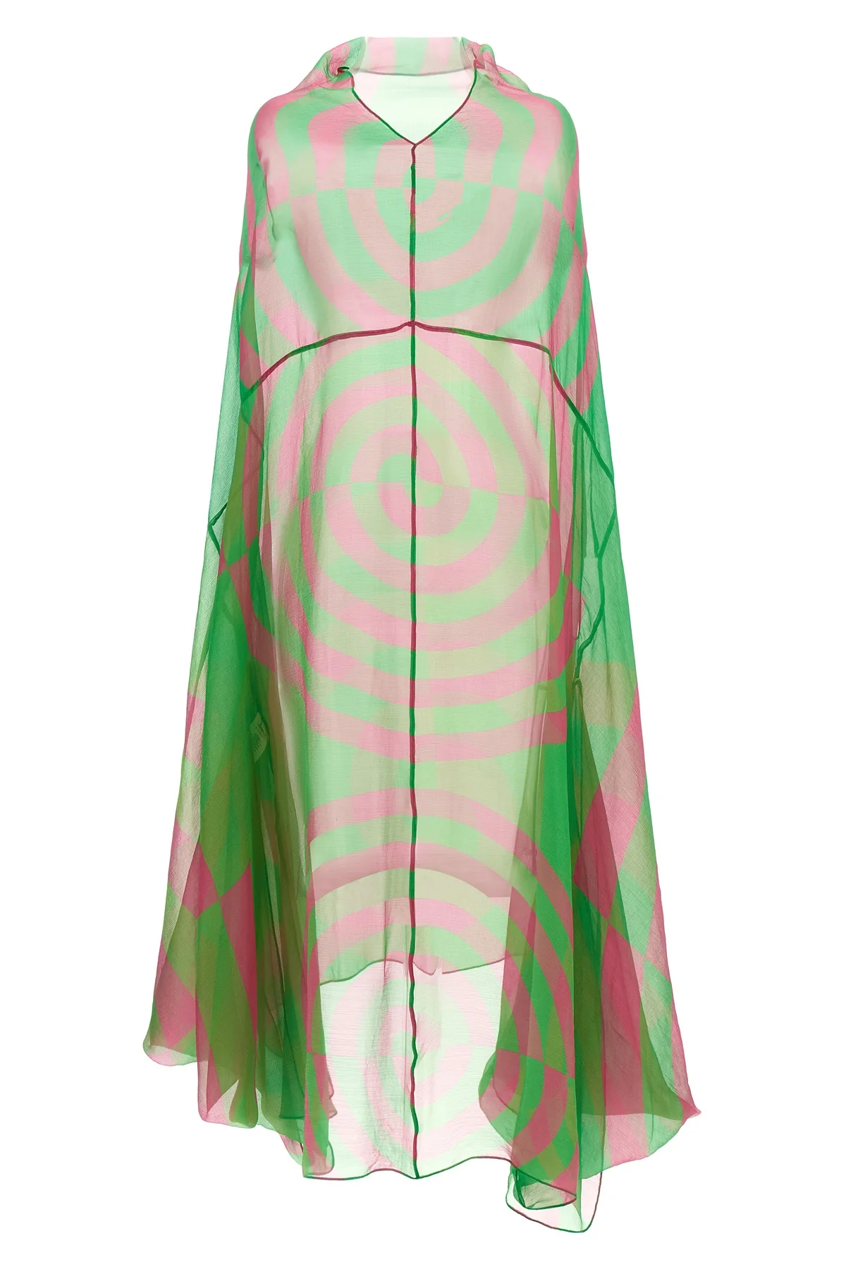 ducy midi dress in semi-transparent silk