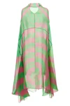 ducy midi dress in semi-transparent silk