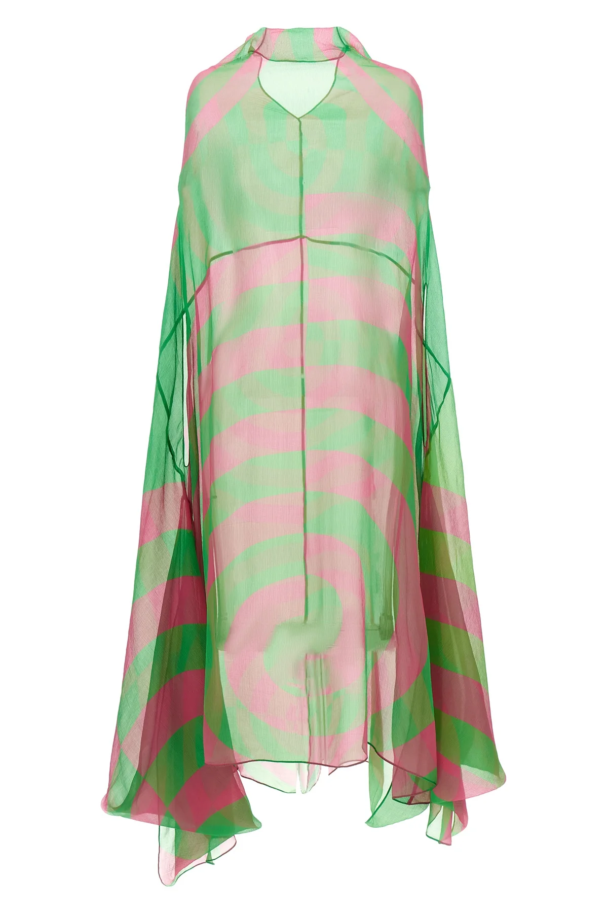 ducy midi dress in semi-transparent silk