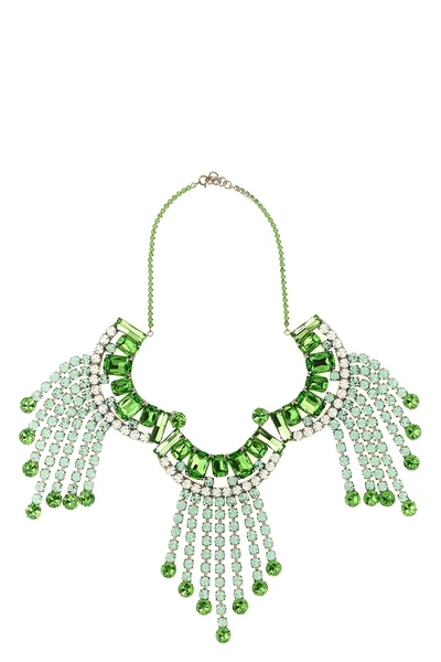 the dries van noten statement necklace is built on a silver metal structured bas
