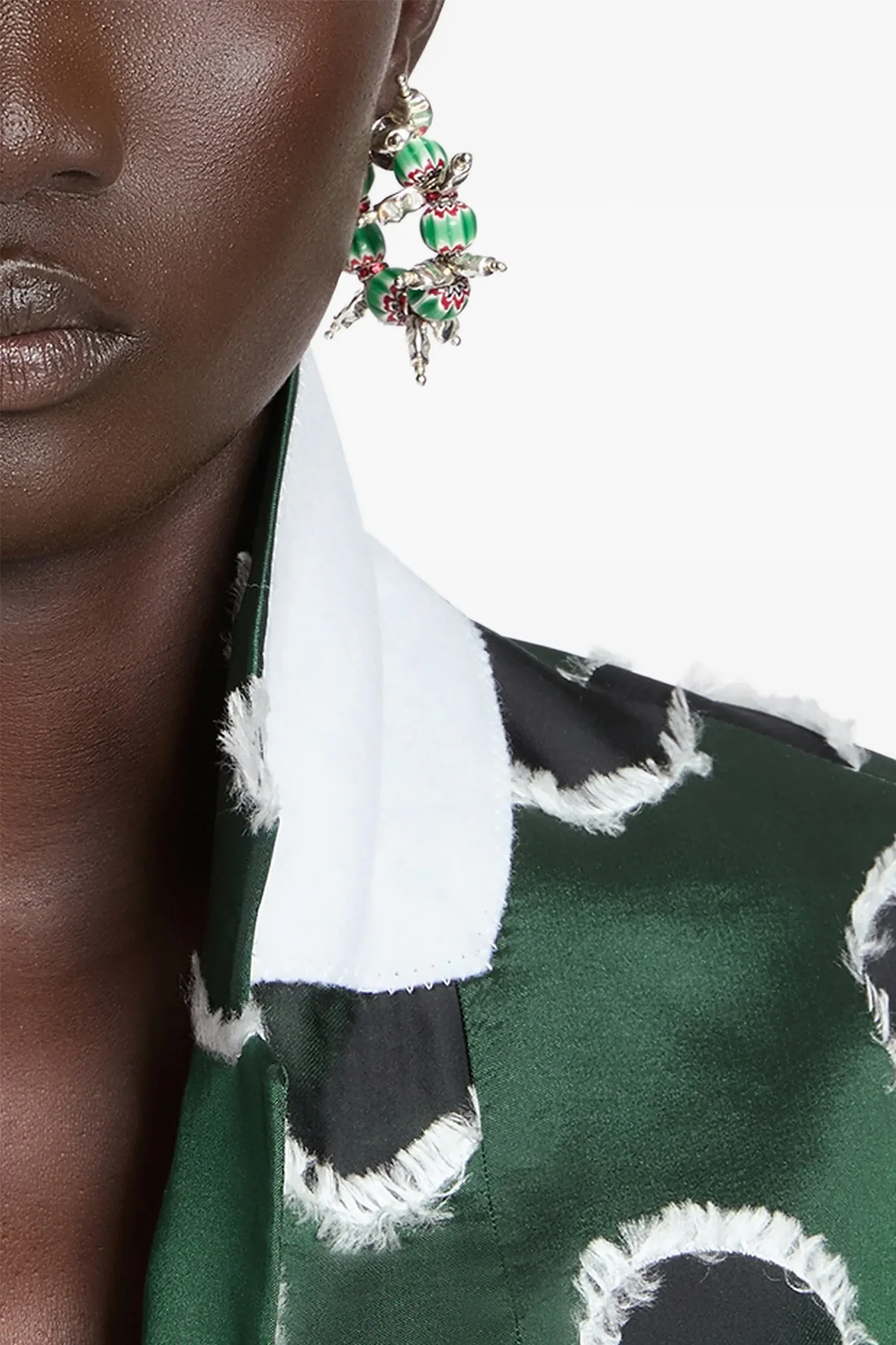 dries van noten earrings feature a hoop pattern defined by an eclectic mix of te