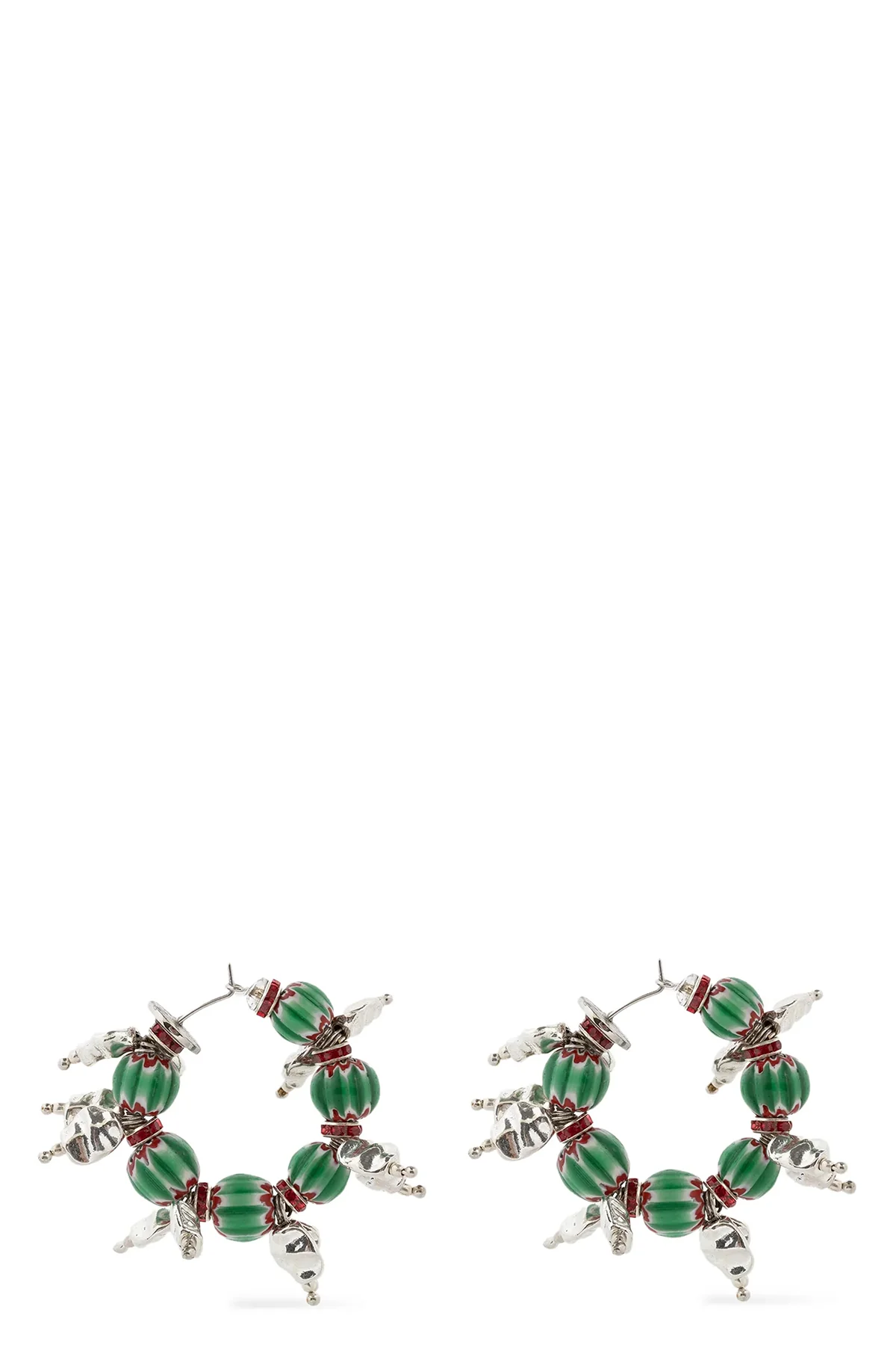 dries van noten earrings feature a hoop pattern defined by an eclectic mix of te